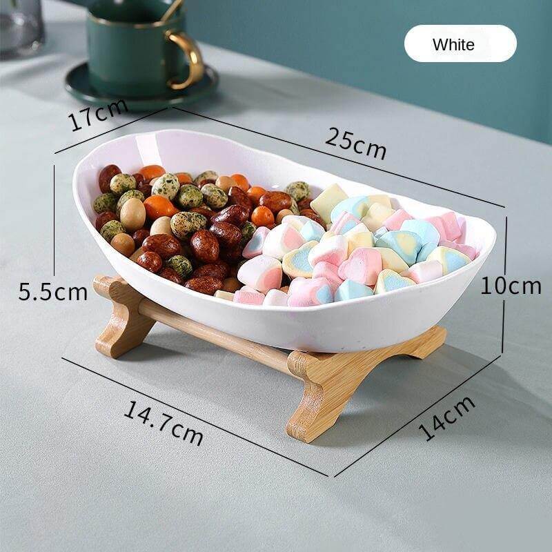 Fruit Serving Stand Multi-Tier Bamboo Support