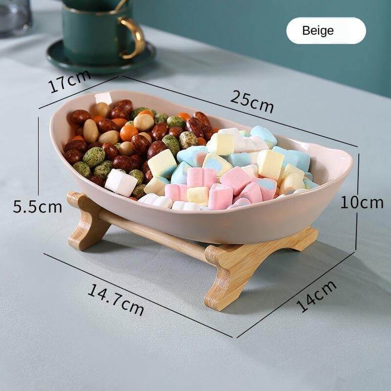 Fruit Serving Stand Multi-Tier Bamboo Support