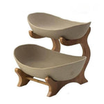 Fruit Serving Stand Multi-Tier Bamboo Support