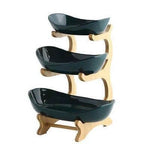 Fruit Serving Stand Multi-Tier Bamboo Support