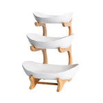 Fruit Serving Stand Multi-Tier Bamboo Support