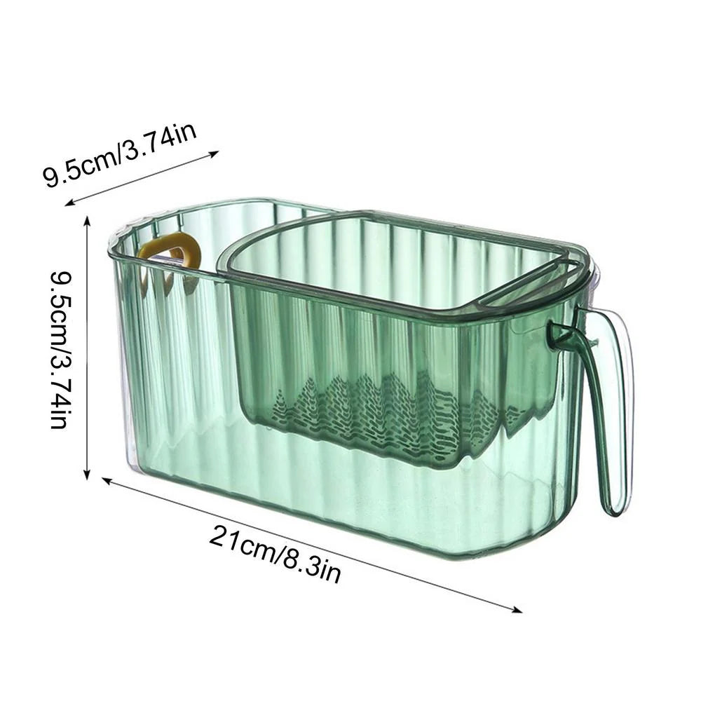 Fruit Storage Basket Double-Layer Draining ABS