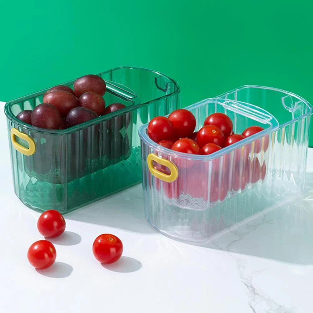 Fruit Storage Basket Double-Layer Draining Design