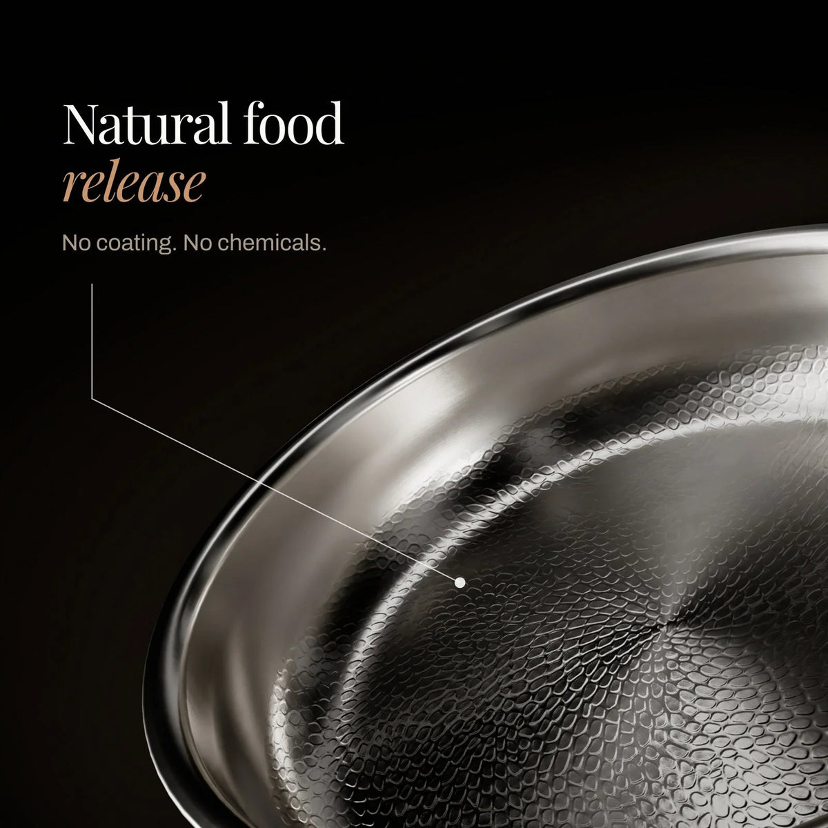 Frying Pan Hammered Titanium Naturally Nonstick PFAS-Free & PTFE-Free