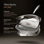Frying Pan Hammered Titanium Naturally Nonstick PFAS-Free & PTFE-Free