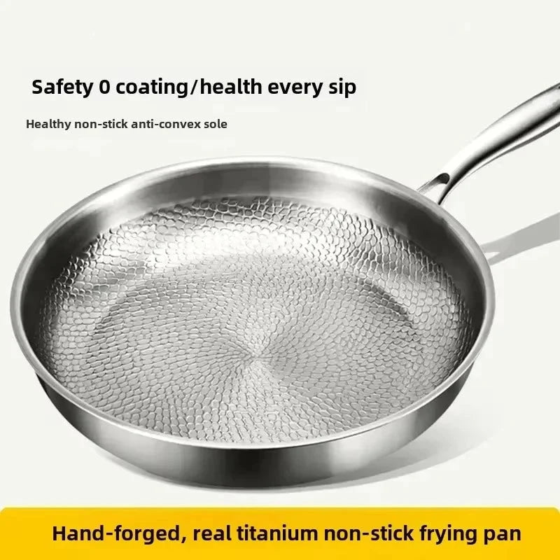 Frying Pan Titanium Hammered Natural Non-Stick Induction Compatible