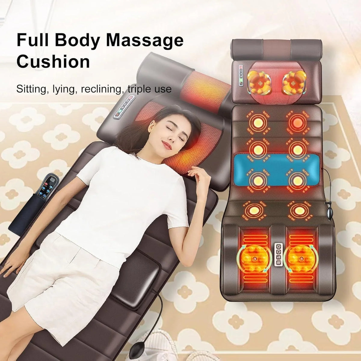 Full Body Massager Heat & Kneading Detachable Neck Pillow