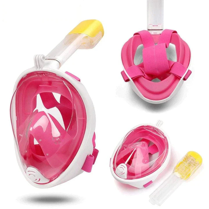 Full-Face Snorkel Mask 180° Panoramic Anti-Fog Leak-Proof Silicone Seal