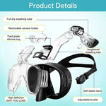 Full-Face Snorkel Mask Dry-Top Anti-Fog 180° Panoramic View