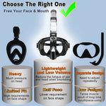 Full-Face Snorkel Mask Dry-Top Anti-Fog 180° Panoramic View