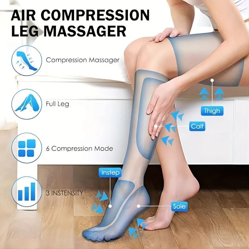 Full Leg Massager 360° Compression & Heat Remote Control