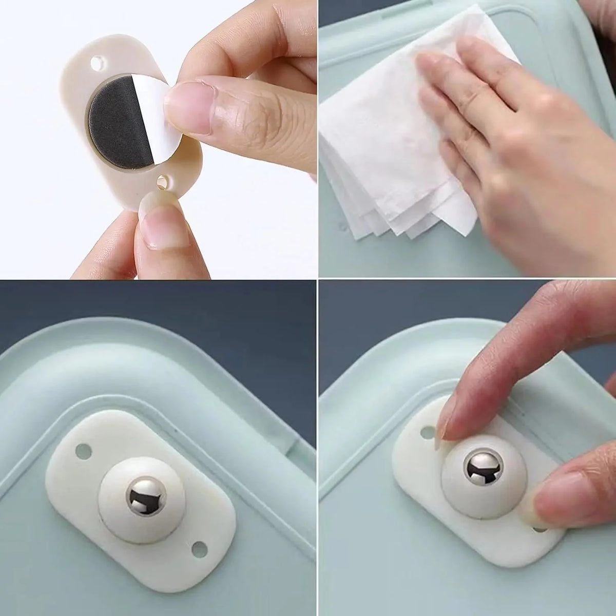 Furniture Rollers Self-Adhesive 360° Swivel Set of 8