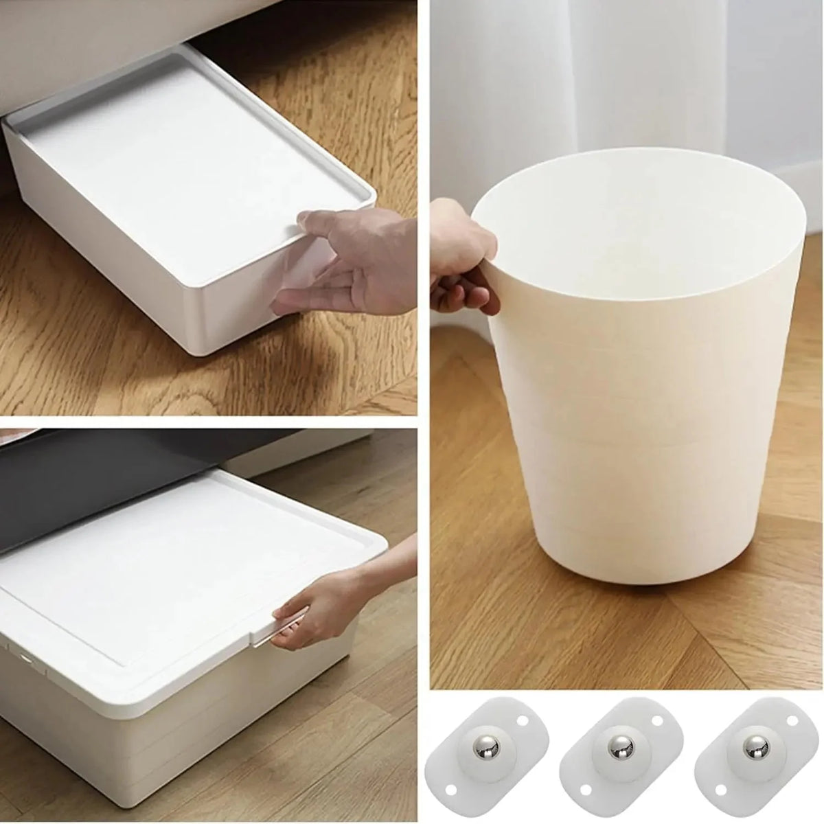 Furniture Rollers Self-Adhesive 360° Swivel Set of 8