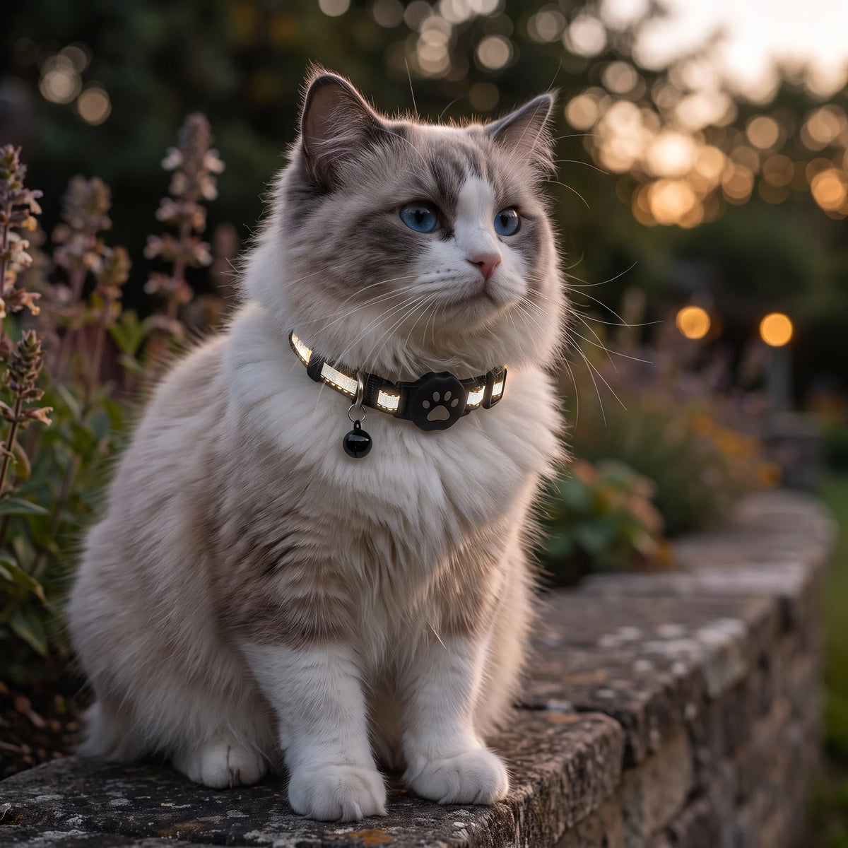 GPS Cat Collar Real-Time Tracking Reflective Water-Resistant Silicone