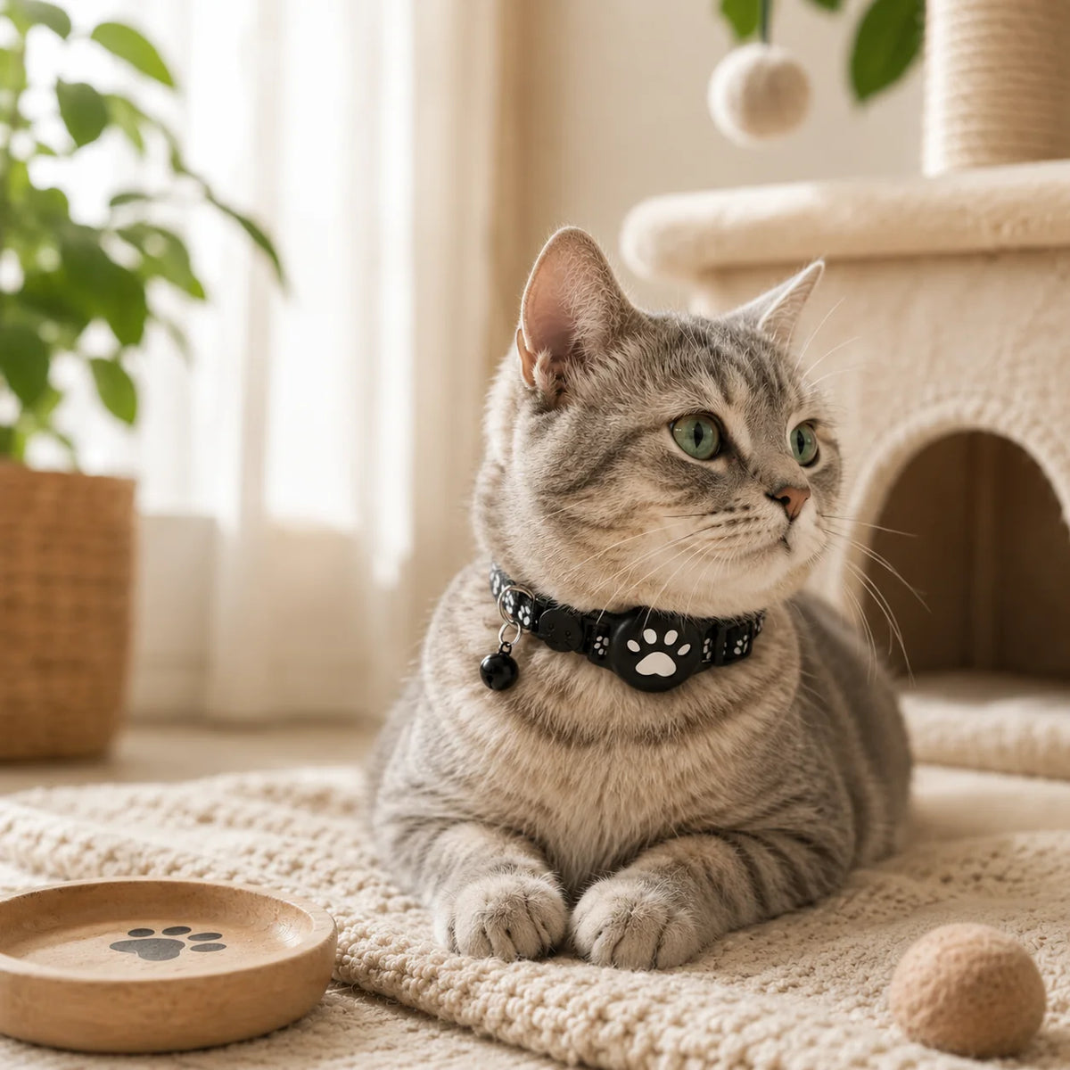 GPS Cat Collar Real-Time Tracking Reflective Water-Resistant Silicone