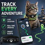 GPS Cat Collar Real-Time Tracking Reflective Water-Resistant Silicone