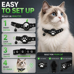 GPS Cat Collar Real-Time Tracking Reflective Water-Resistant Silicone