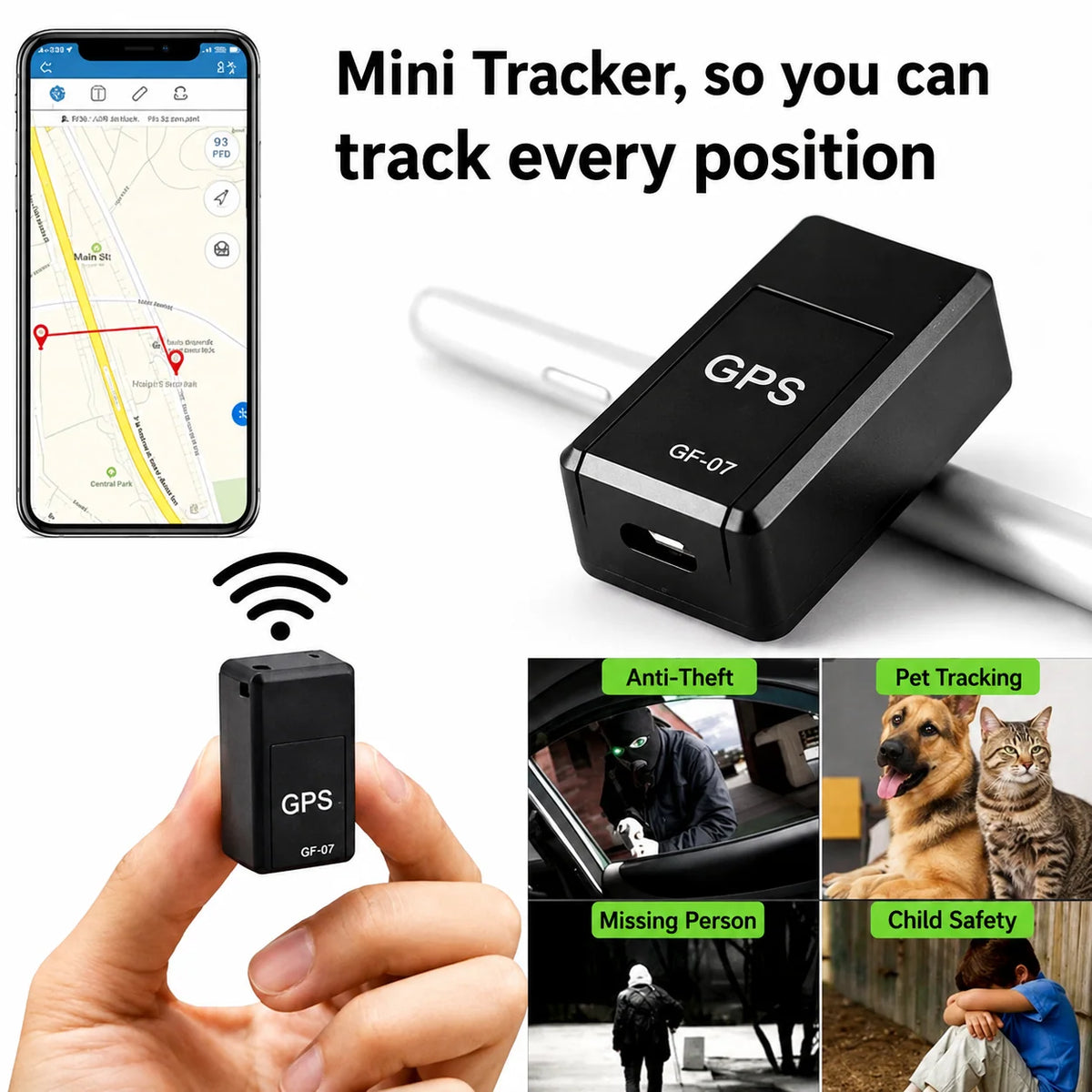 GPS Tracker Real-Time App Tracking Magnetic No Subscription