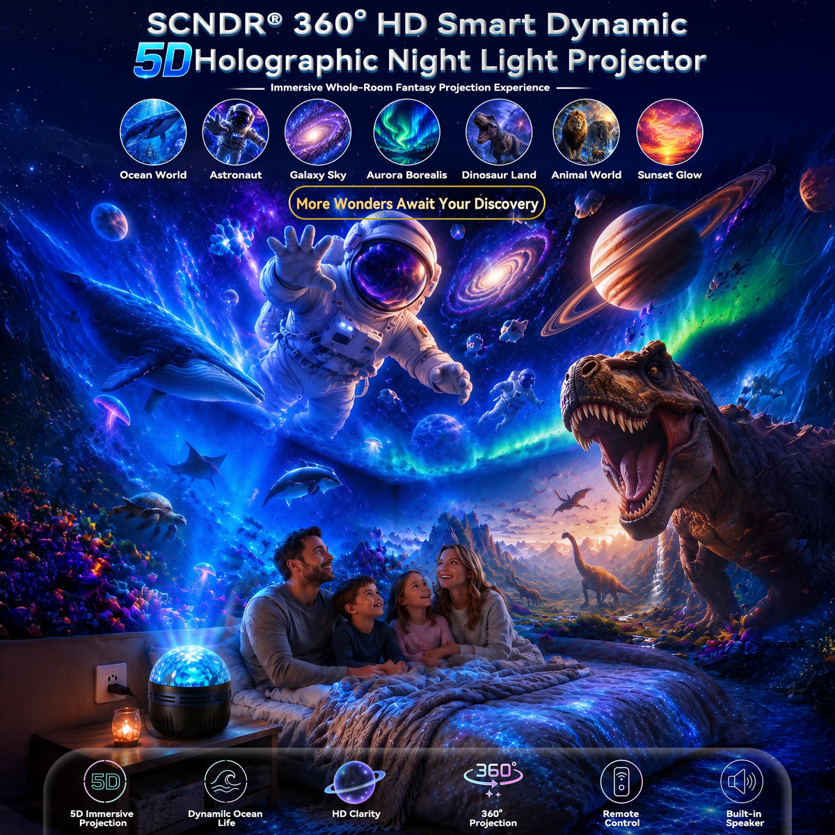 Galaxy Projector RGBW LED Flexible 360° Gooseneck USB Powered