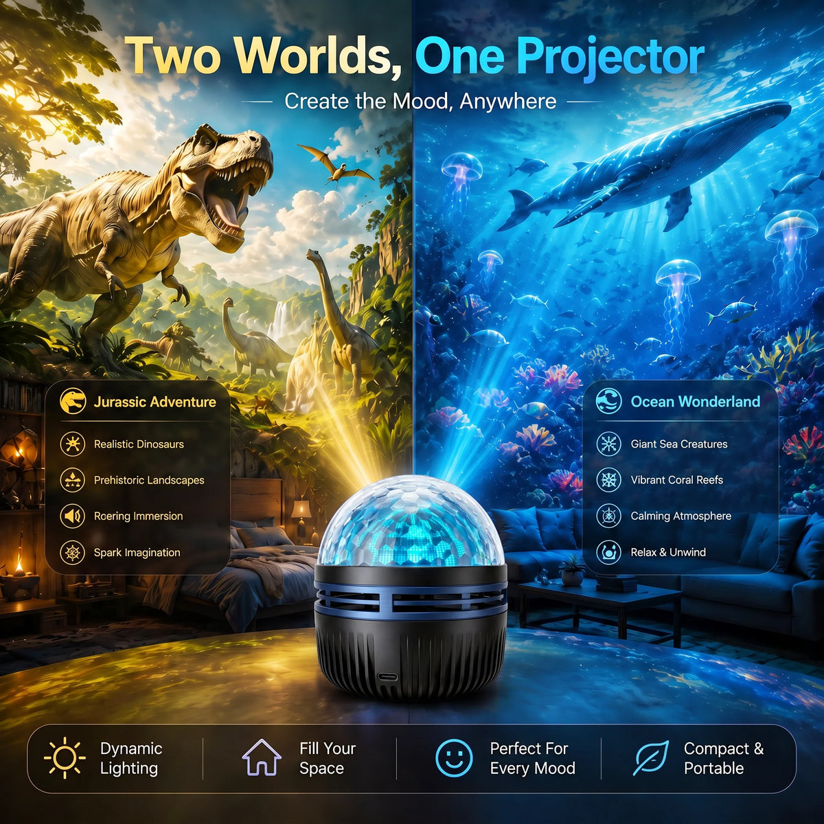 Galaxy Projector RGBW LED Flexible 360° Gooseneck USB Powered