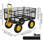 Garden Cart Heavy-Duty Steel Frame Convertible Flatbed