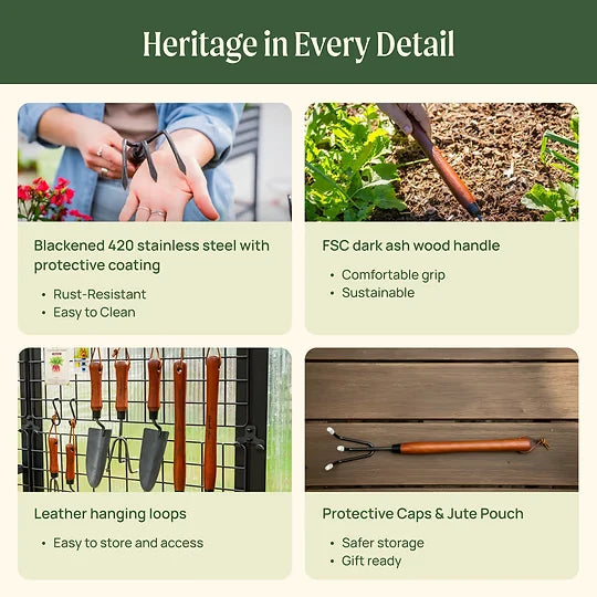 Garden Cultivator Long Handle Coated Steel