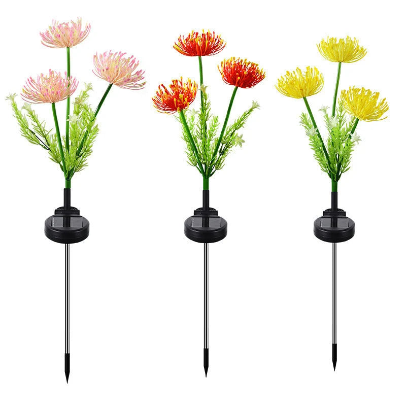 Garden Flower Stake Solar-Powered Automatic LED Lighting