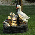 Garden Fountain Solar Option LED Lighting
