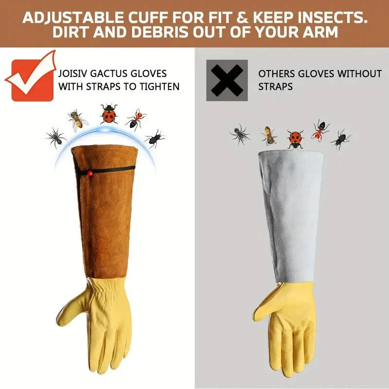 Garden Gloves Extended Forearm Coverage Adjustable Cuffs