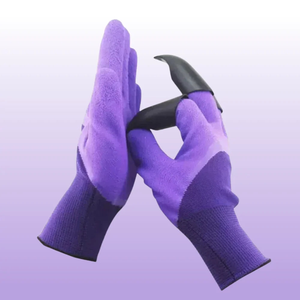 Garden Gloves With Built-In Digging Claws Breathable Fabric Set of 1 Pair