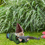 Garden Gnome Statue Military Camouflage Hand-Painted UV-Protected
