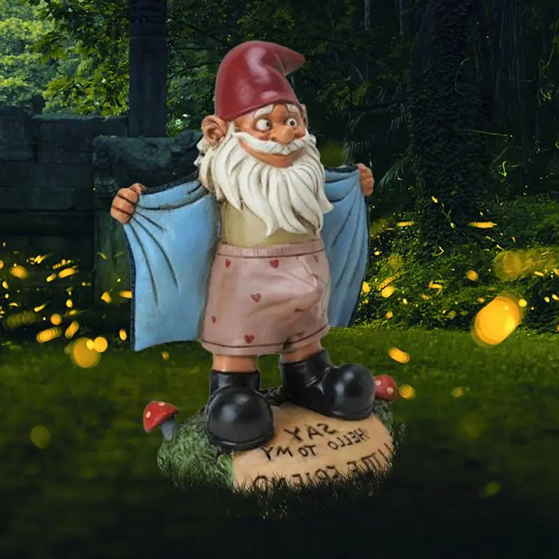 Garden Gnome Statue Resin Engraved Base