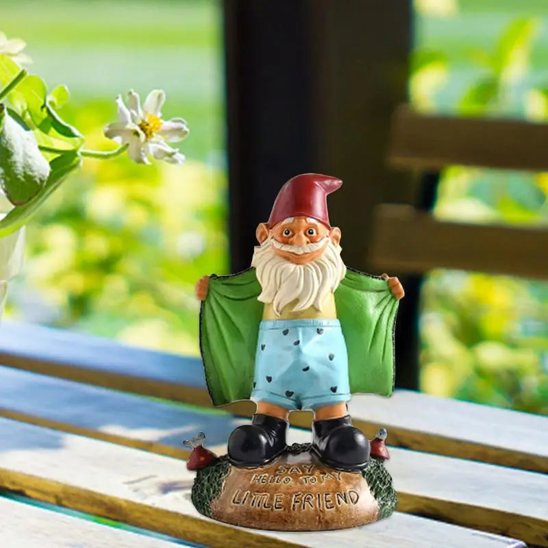 Garden Gnome Statue Resin Engraved Base