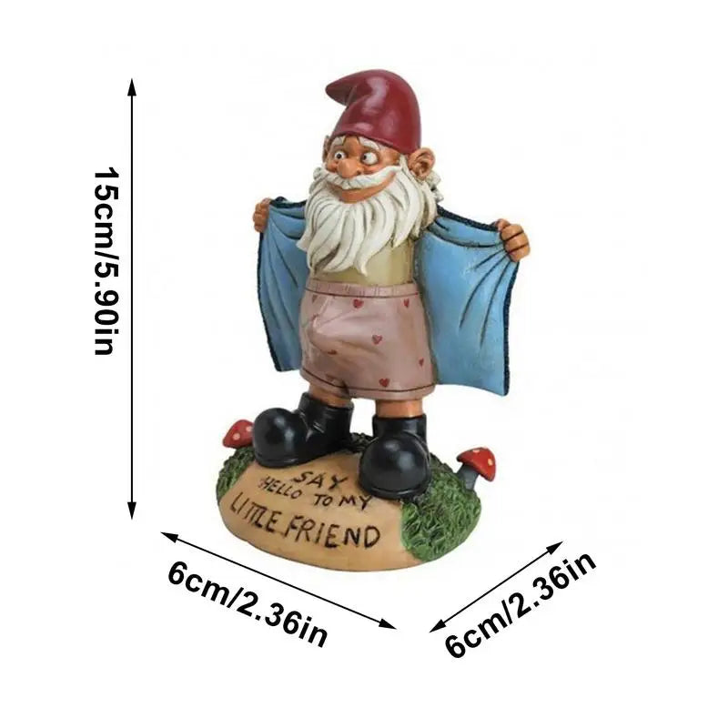Garden Gnome Statue Resin Engraved Base