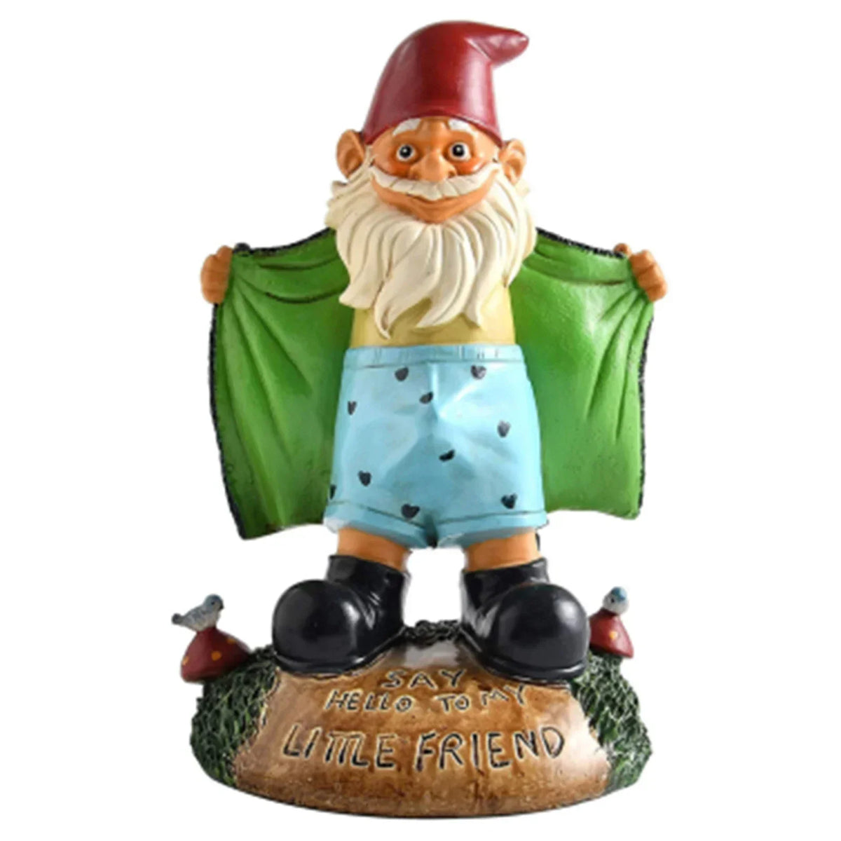 Garden Gnome Statue Resin Engraved Base