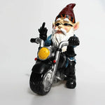 Garden Gnome Statue Resin Motorcycle Rider Outdoor Decor