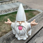 Garden Gnome Statue Resin Tongue-Out Design Outdoor Decor
