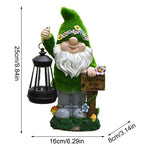 Garden Gnome Statue Solar-Powered Lantern Lightweight Plastic