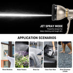 Garden Hose Nozzle Metal 9 Spray Patterns Trigger Lock