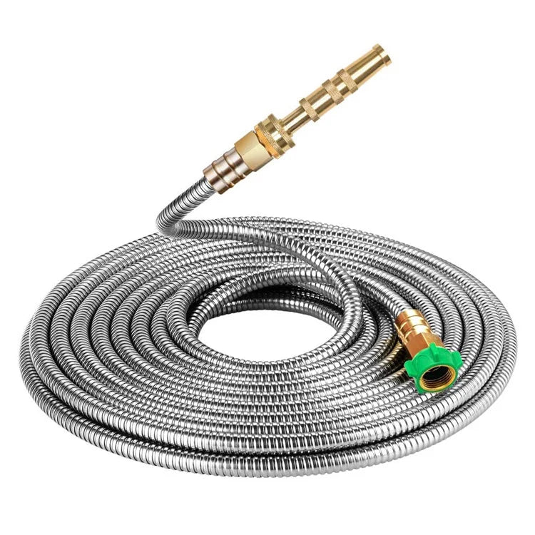 Garden Hose Stainless Steel Kink-Free Brass Fittings