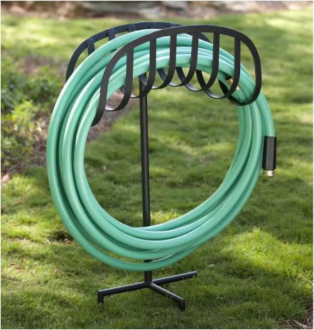 Garden Hose Stand Wrought Iron Rust-Resistant Freestanding Base