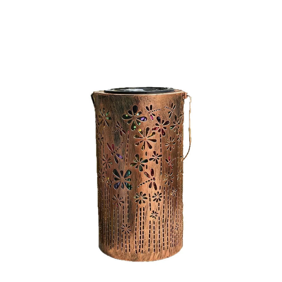 Garden Lantern Solar-Powered Sunflower Projection Dusk-To-Dawn Light