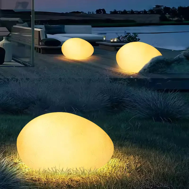 Garden Light Cobblestone Design Color-Changing LED Weatherproof
