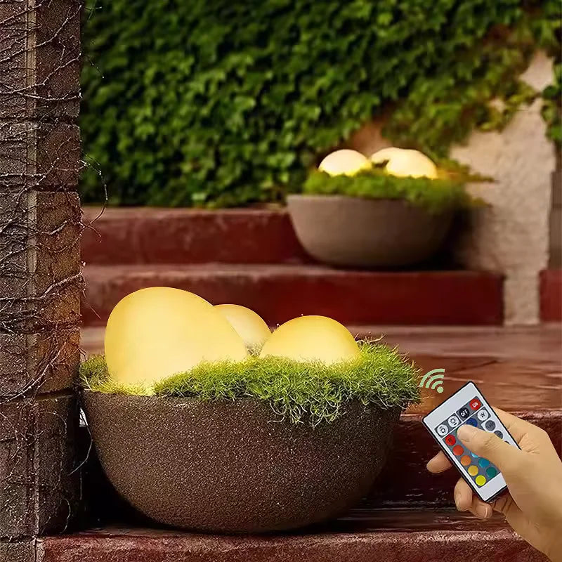Garden Light Cobblestone Design Color-Changing LED Weatherproof