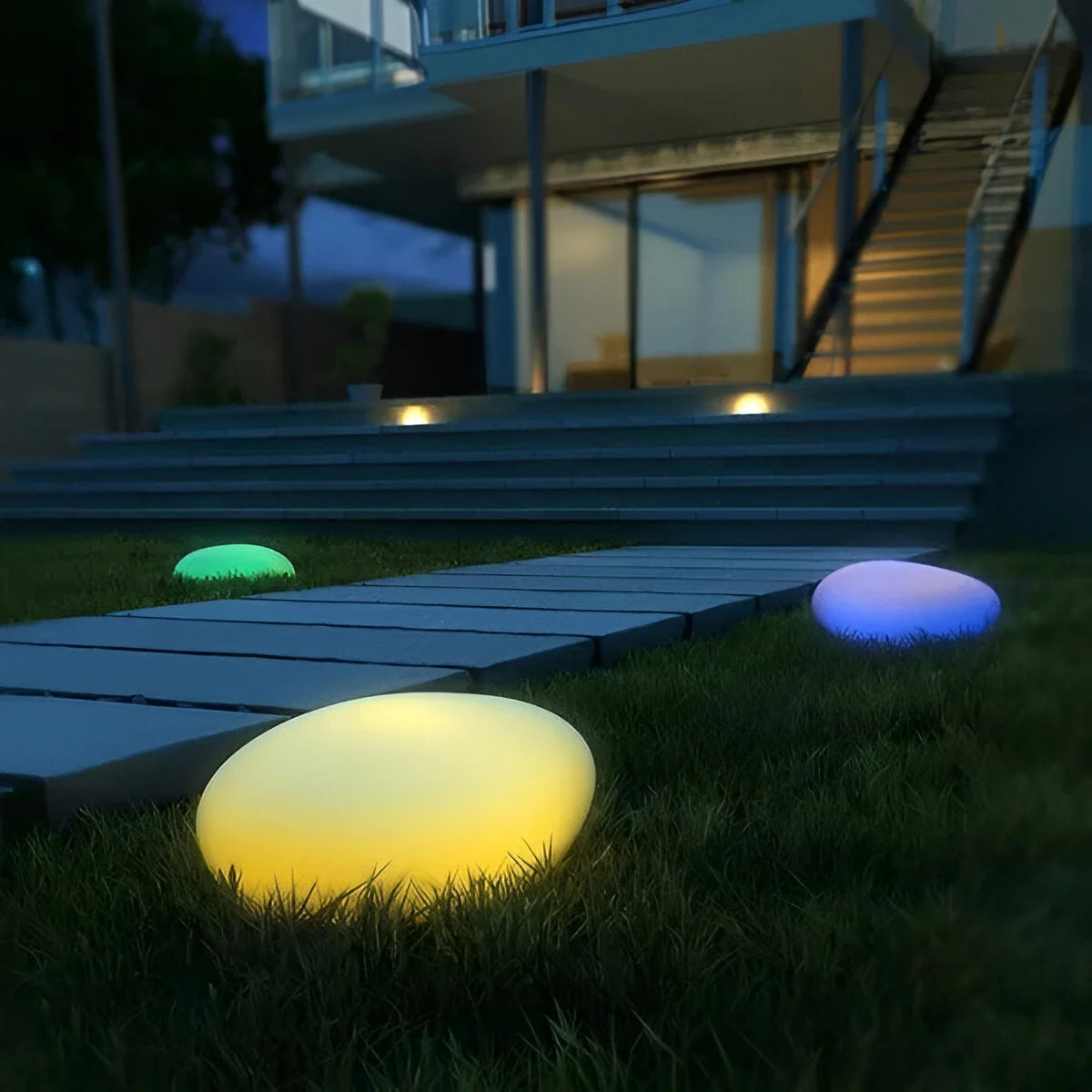 Garden Light Cobblestone Design Color-Changing LED Weatherproof