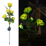 Garden Light Solar-Powered Rose Design Weather-Resistant