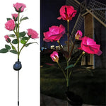 Garden Light Solar-Powered Rose Design Weather-Resistant