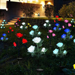 Garden Light Solar-Powered Rose Design Weather-Resistant