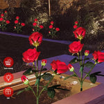 Garden Light Solar-Powered Rose Design Weather-Resistant