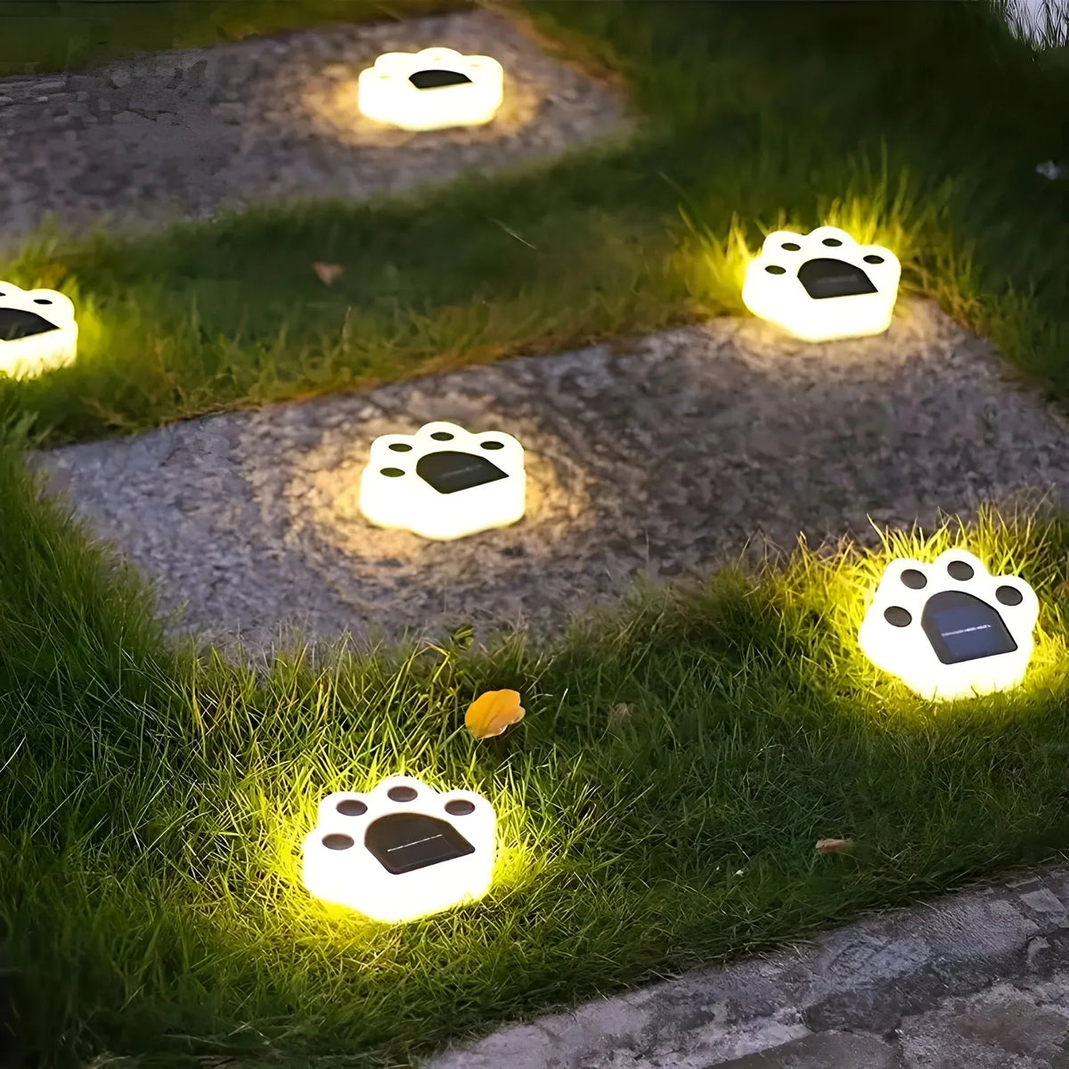 Garden Lights Paw Print Solar-Powered Weather-Resistant